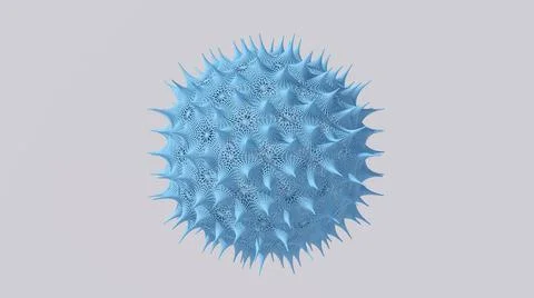 Blue mesh fractal array. White background. Abstract illustration, 3d render. Stock Illustration