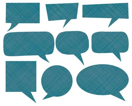 Blue mesh pattern  speech bubble set isolated mockup design element イラスト素材