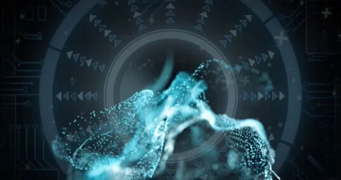 Blue mesh on white shows data processing in sports tech digital concept video. Stock Footage 327127713