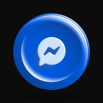 Blue Messaging APP Icon. Chatting Social Media Logotype Stock Illustration