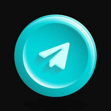 Blue Messaging App Icon. Paper airplane Isolated 3D Button Stock Illustration
