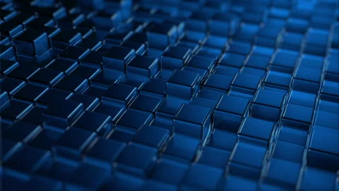 Blue Metal 3D Cubes Stock Footage 289744406