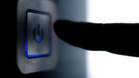 Blue metal button on and off the power supply system of the spacecraft. Stock Footage 102661344