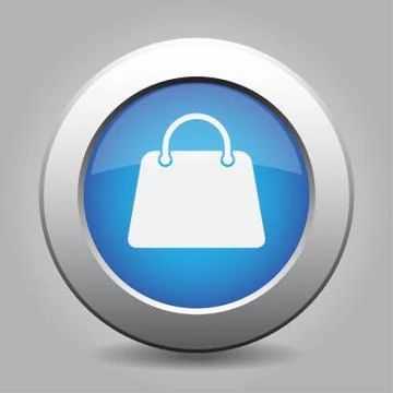 Blue metal button with handbag Stock Illustration