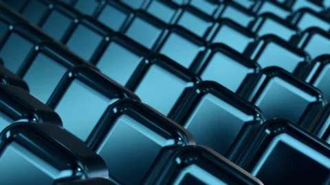 Blue Metal Cubes Loop Stock Footage 279917147