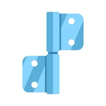 Blue metal hinge icon representing door hardware Stock Illustration