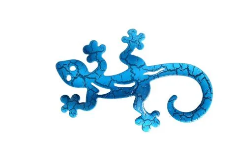 Blue metal lizard Stock Photos