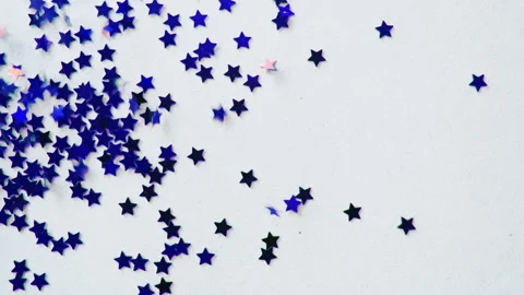 Blue metal stars fall. Stock Footage 260408463