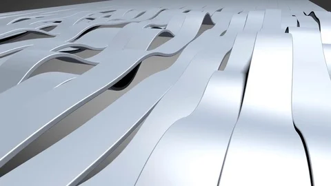 Blue metallic bands waving Video stock 70561335