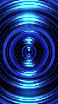 Blue Metallic Concentric Circles Ripple Abstract Texture Illustrazione stock