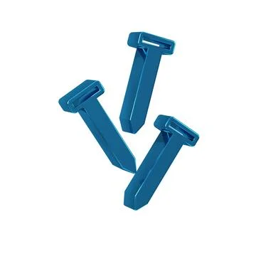 Blue Metallic nails icon isolated on transparent background. Stock Illustration