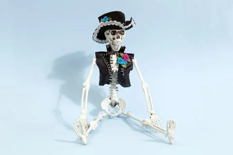 Blue mexican skeleton Stock Photos