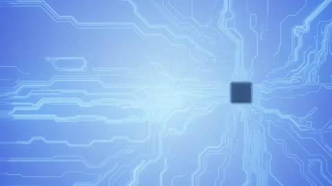 Blue Microchip Circuit Technology Background Stock Footage 341039269