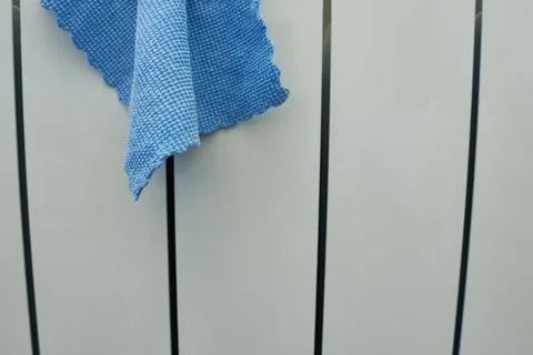 Blue microfiber cloth. Microfiber. Cleaning. Stock Photos