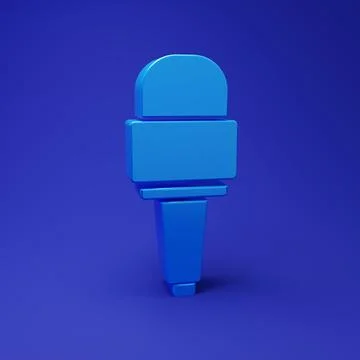 Blue Microphone icon isolated on blue background. On air radio mic micropho.. Stock Illustration