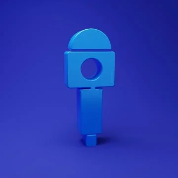 Blue Microphone icon isolated on blue background. On air radio mic micropho.. Stock Illustration