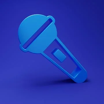 Blue Microphone icon isolated on blue background. On air radio mic micropho.. Illustrazione stock