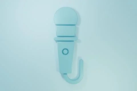 Blue Microphone icon isolated on blue background. On air radio mic micropho.. Illustrazione stock