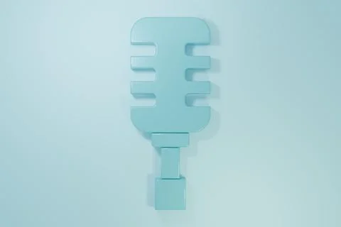 Blue Microphone icon isolated on blue background. On air radio mic micropho.. 스톡 일러스트