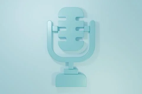 Blue Microphone icon isolated on blue background. On air radio mic micropho.. Stock Illustration