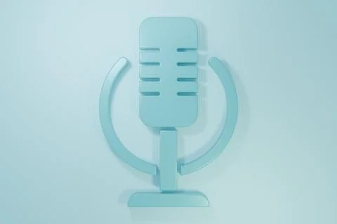 Blue Microphone icon isolated on blue background. On air radio mic micropho.. Stock Illustration
