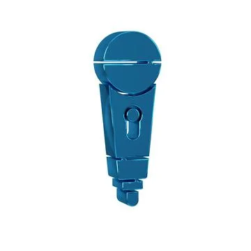 Blue Microphone icon isolated on transparent background. On air radio mic m.. Illustrazione stock