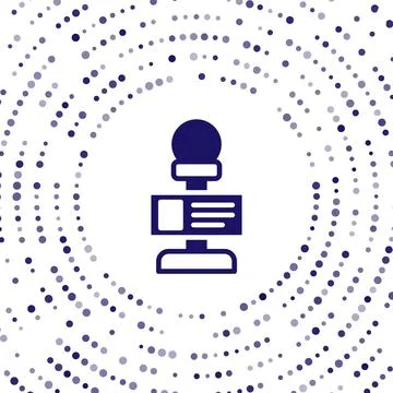 Blue Microphone icon isolated on white background. On air radio mic microph.. Stock Illustration