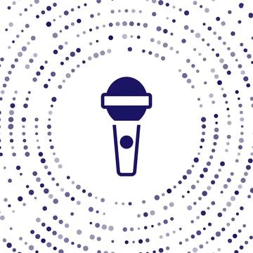Blue Microphone icon isolated on white background. On air radio mic microphon Stock Illustration