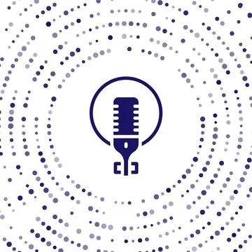Blue Microphone icon isolated on white background. On air radio mic microph.. Stock Illustration