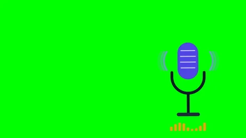 Blue microphone icons pattern on green background Stock Footage 347451795
