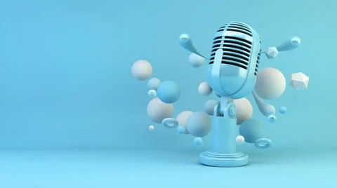 Blue microphone Stock Illustration