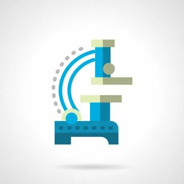 Blue microscope flat color vector icon Stock Illustration