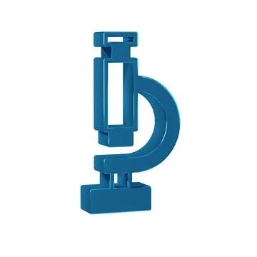 Blue Microscope icon isolated on transparent background. Chemistry, pharmac.. Illustrazione stock