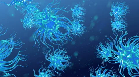 Blue Microscopic Universe  - 4K Resolution Ultra HD Stock Footage 41896731