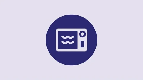 Blue Microwave oven icon isolated on purple background. Home appliances icon Stock Footage 232845480