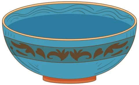 Blue Middle Eastern Decorative Ceramic Bowl Illustration Illustrazione stock