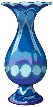 Blue Middle Eastern Decorative Vase with Ornate Patterns Stock Illustration