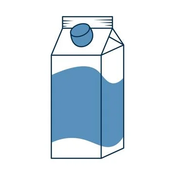 Blue Milk Carton with Cap Vector Illustration Stock Illustration