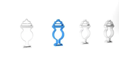 Blue Milkshake icon isolated on white background. Plastic cup with lid and .. Stock Illustration