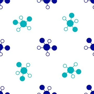Blue Mind map infographic icon isolated seamless pattern on white background. Stock Illustration