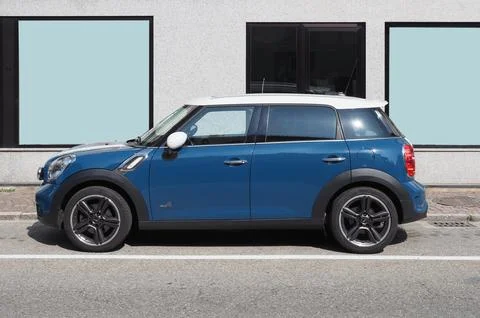 Blue Mini car Foto stock