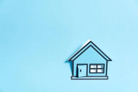 Blue Miniature House Model Foto stock