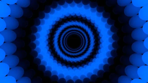 Blue Minimal Abstract 3D Sphere Vortex Corridor Background VJ Loop in 4K Video stock 334719031