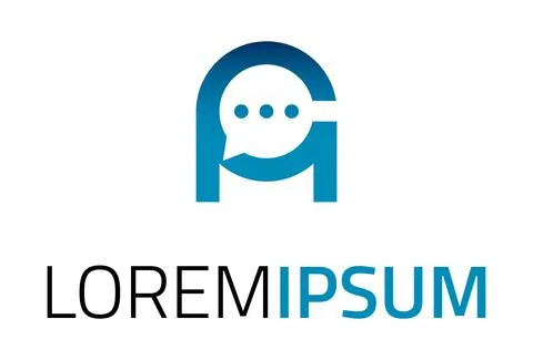 Blue Minimal Abstract Creative Bubble Chat logo Concept	 Stock-Illustration