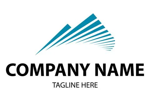 Blue Minimal Abstract Creative Moving Flay Triangle logo Icon Design	 Stock Illustration