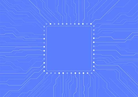 Blue minimal abstract futuristic tech background with circuit board lines Illustrazione stock