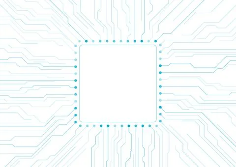 Blue minimal abstract futuristic tech background with circuit board lines Stock Illustration