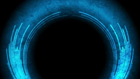 Blue minimal circular lines abstract futuristic tech grunge motion background Video stock 337417713