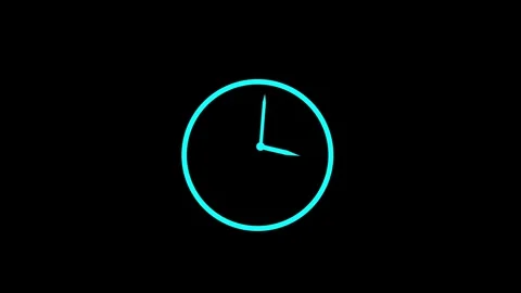 Blue Minimal Clock Time Animation Stock Footage 343387308
