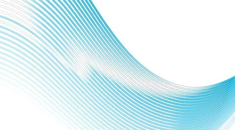 Blue minimal curved waves and black outlines abstract background イラスト素材